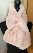Lauren Conrad Pink Soft Faux Fur Stole One Size Pull Through