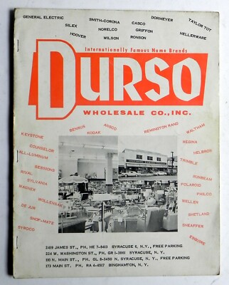 1960 MCM DURSO Wholesale Catalog 100p Kilgore Remco Tonka Ronson Benrus Philco