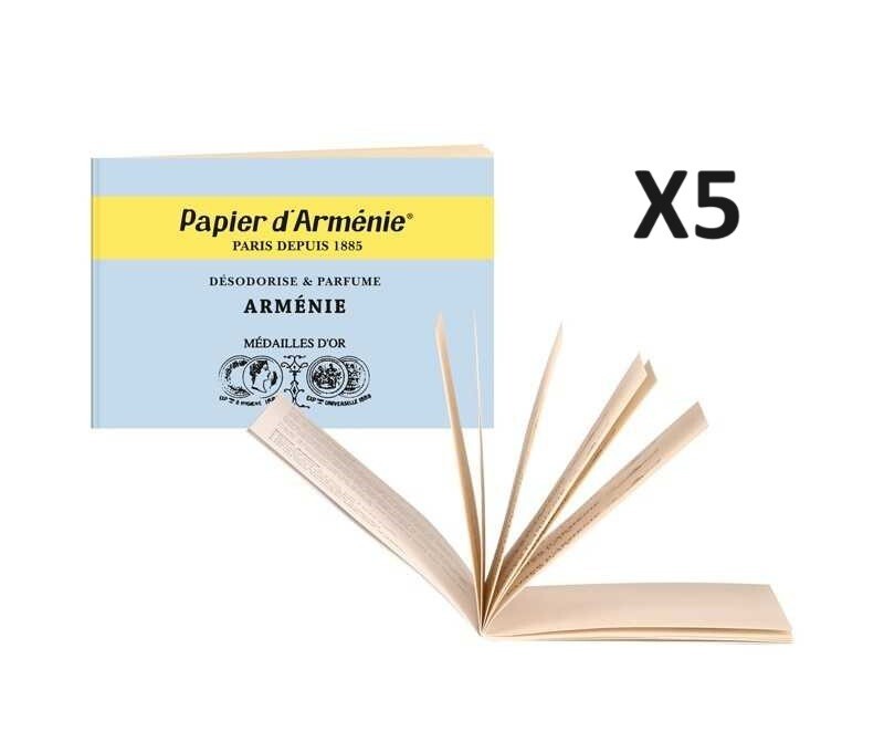 Papier d'Arménie anti odeur de tabac et cuisine lot de 5 livrets purifiants