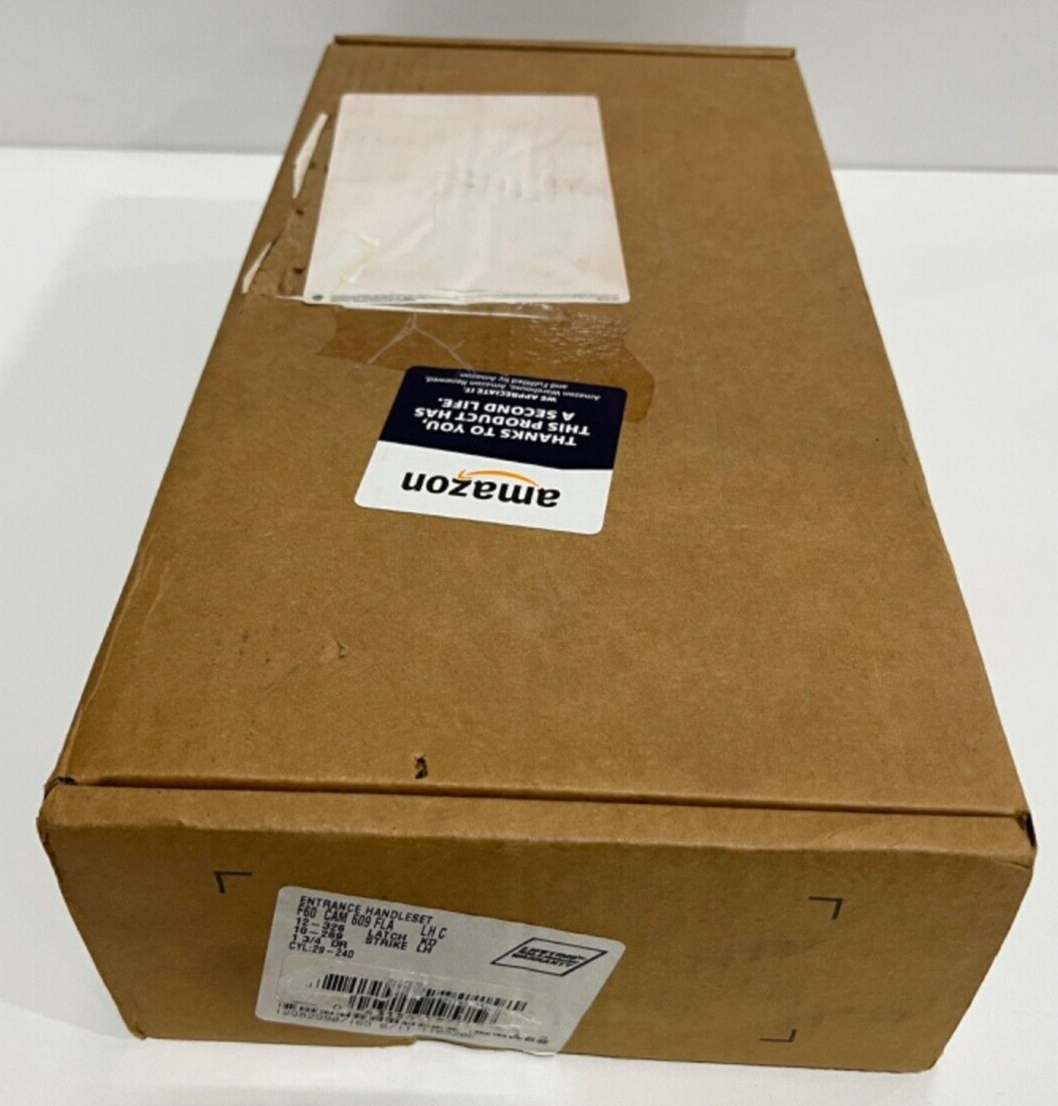 Schlage F60 505 605FLA LH Antique Brass Deadbolt Lever Handle Set for Entrance