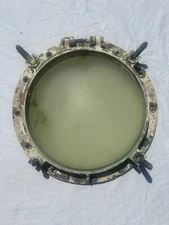 Vintage Solid Brass Ships Porthole 20 1/2 Diameter Nautical 16” Across Glass
