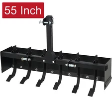 55" Tow Behind Box Scraper Box Blade 3-Point Quick Hitch For Cat 0 Cat 1 Tractor