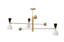 3 Light Counterball Pendant Mid Century Modern Raw Brass Sputnik chandelier ligh