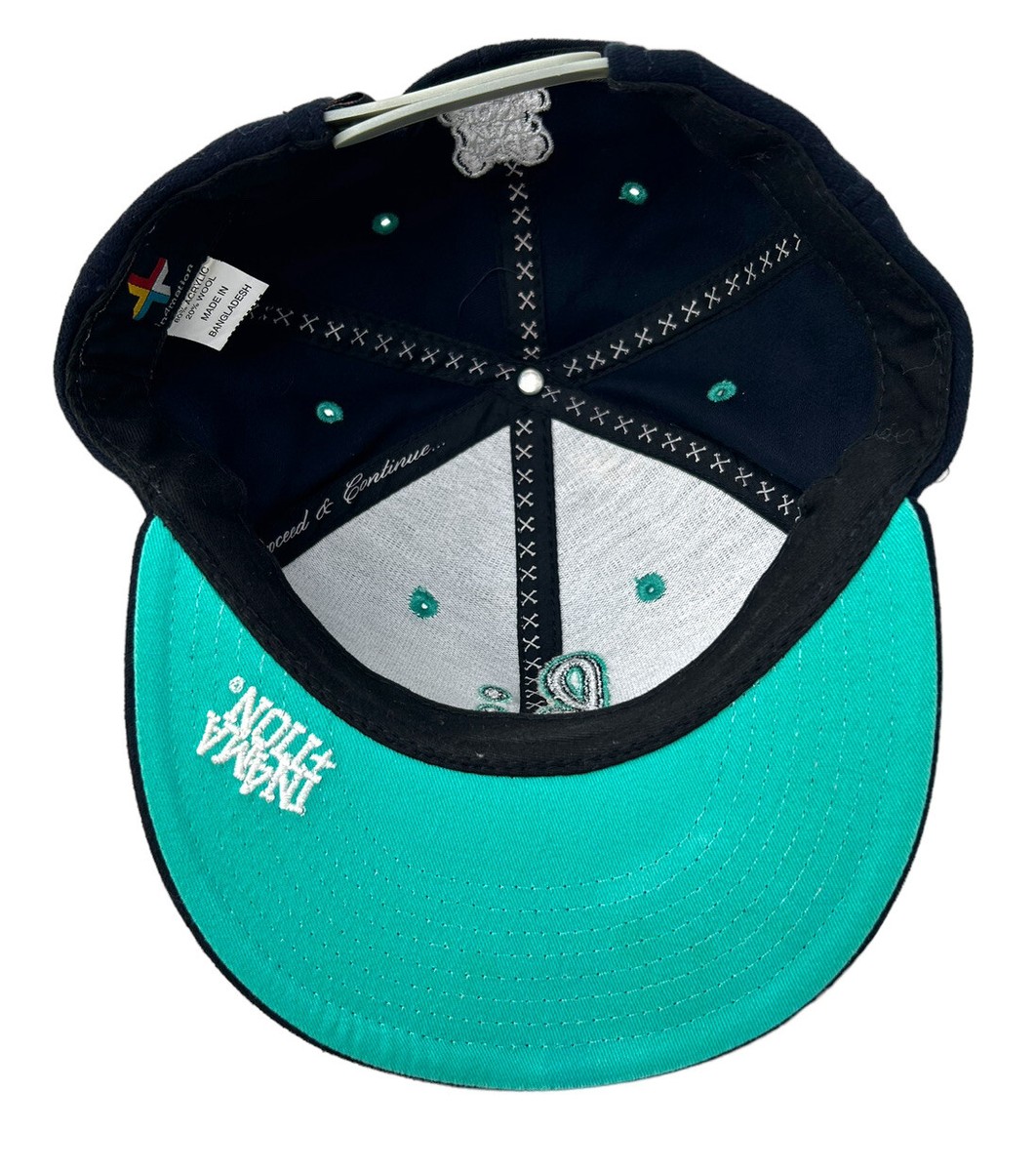In4mation IN4M Hi Script Hat Blue Gray 20% Wool Embroidered