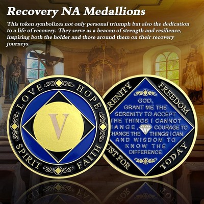 5 Year NA Medallions Recovery Chips Narcotics Anonymous Recovery Gifts Coin