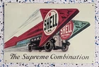 13" Shell Oil and Petrol Arrows on 1930's Black Car ~ Vintage Style Metal Sign!