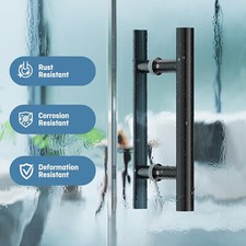 Black Shower Door Handle 10" Sliding Glass Door Pull SUS304 Stainless Steel