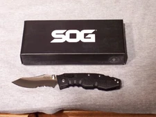 SOG TOOTHLOCK TK-02 PART SERRATED LOCK BLADE KNIFE MADE IN SEKI JAPAN NEVER USED