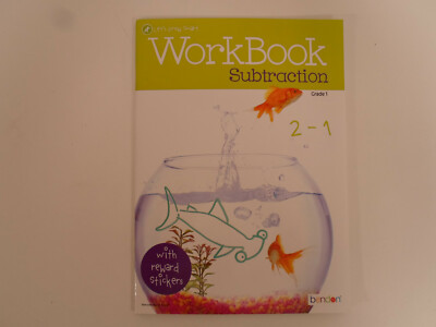 Workbook Subtraction with stickers age 5-7 Grades 1 Kids Activity Book By Bendon