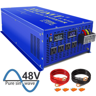 10000W Pure Sine Wave Power Inverter 48V DC to AV 110V 120V Off Grid Home