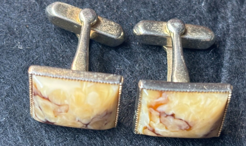 Amber rectangular textured natural stone - gilted… - image 3