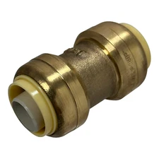 5 Pack XFITTING 3/4" X 3/4" Push Fit Coupling, Lead Free Brass, 27-1-2=5X