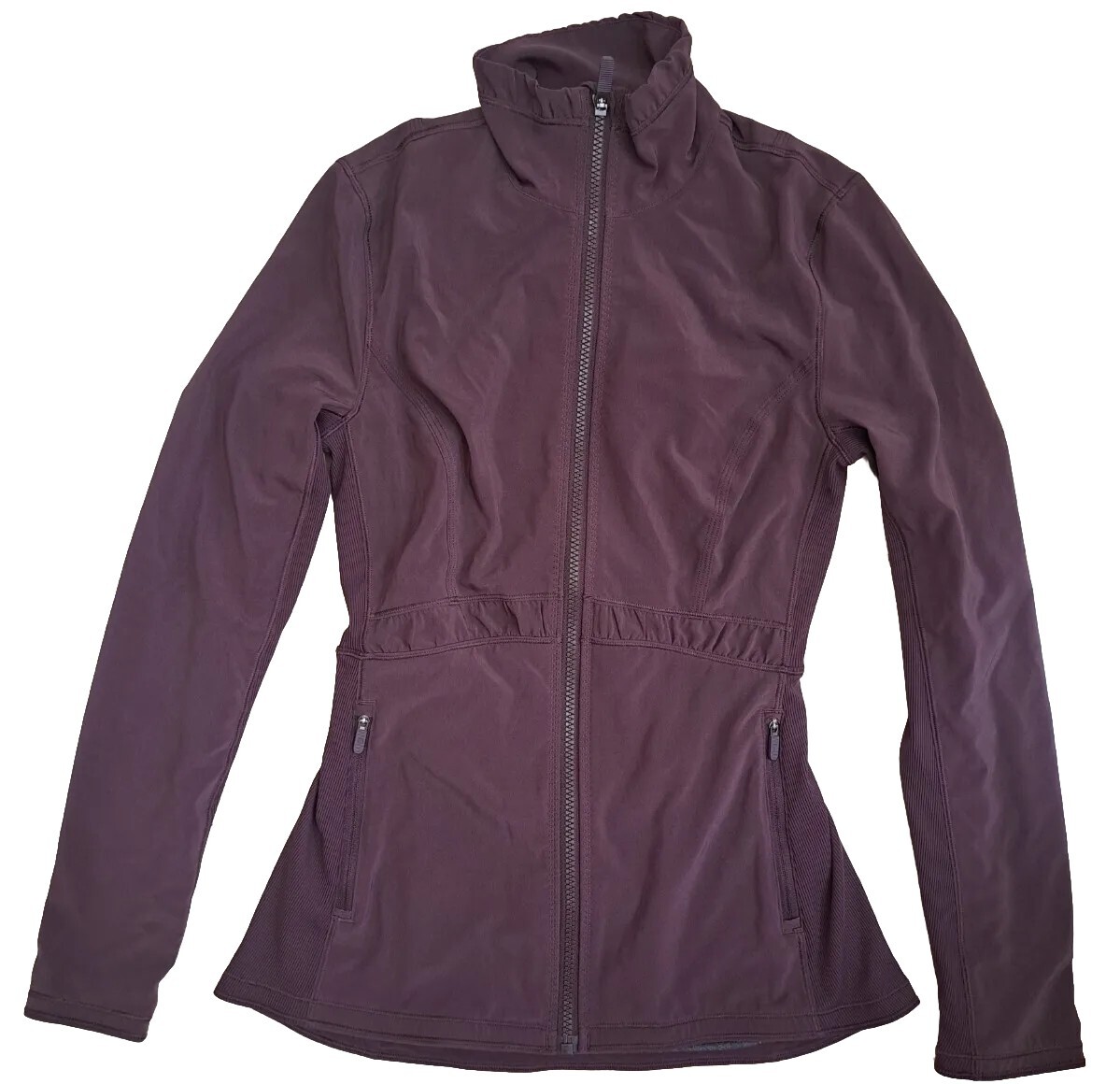 美品　ルルレモン　ソフトジャケット　マーブル　サイズ4 WOMEN'S SIZE 4 LULULEMON ROUND TRIP JACKET DARK PURPLE PLUM