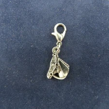 HORSE HEAD BRIDLE Charm Zipper Pull Keychain Add On Clip Dangle Equestrian New