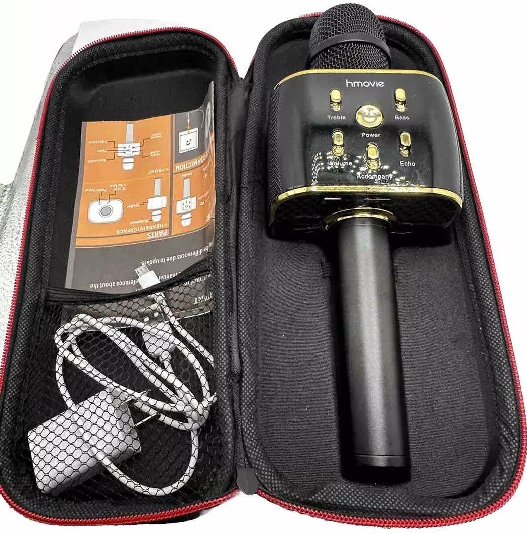 Wireless Handheld Karaoke Microphone with Dual Speaker HMovie Case & USB Included-image