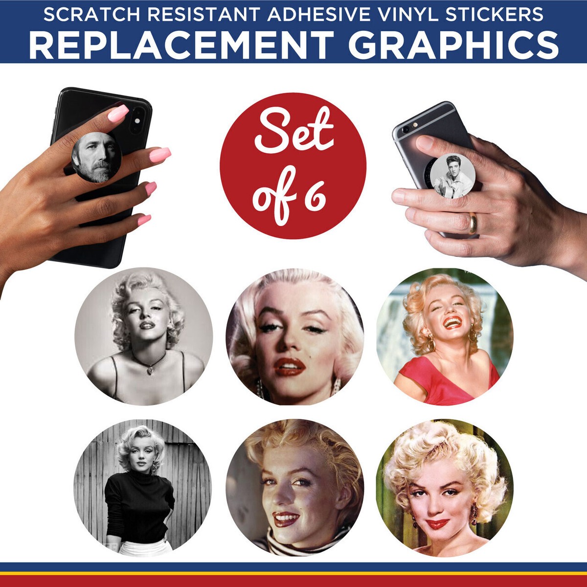 Phone Holder Replacement Sticker For Popsocket Marilyn Monroe