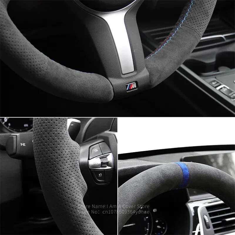 Alcantara Suede Car Steering Wheel Cover For Audi A1 A3 A4 2015-16 A7 2012-18 S7 - Image 4 of 4