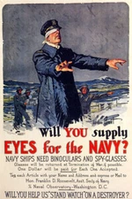 WILL YOU SUPPLY EYES FOR THE NAVY BINOCULARS SPY-GLASSES USA WAR POSTER REPRO