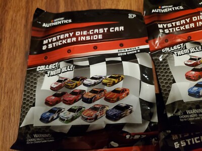 Lot of 6 Nascar Authentics 1:87 Mystery Die Cast Car & Sticker