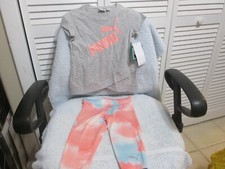 Puma Girl's 2 Piece Set Size 5 Gray Top  Leggings New