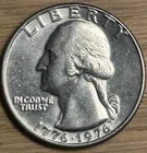 1976 P Washington Bicentennial Clad 'About Uncirculated' Quarter US Mint Special