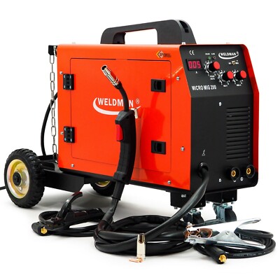Weldman  MIG/MAG WIG Schweißgerät 200Amp Schweißmachine Fahrwerk 6-8mm 230V
