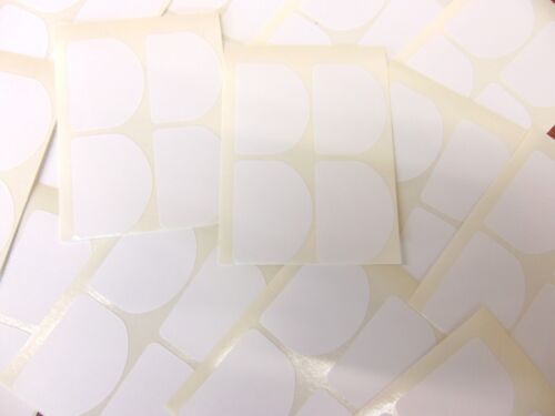 Confezione 60 43x32mm a Cupola Rettangolo Durevole Plastica Bianca Adesivi - Foto 1 di 1