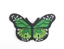 GREEN Butterfly Iron on Embroidered Patches Sew Applique Repair Patch 1584