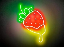 Strawberry Fruit Vivid LED Neon Sign Lamp Light Flex Acrylic Custom Bedroom Room