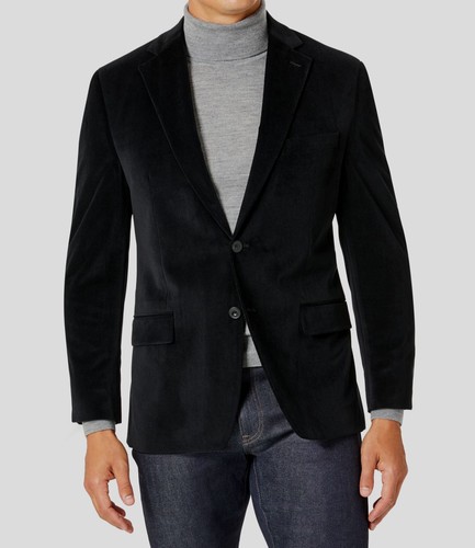 $295 Michael Kors Men's Black Velvet Modern-Fit Blazer Sport Coat Jacket Sz 40L