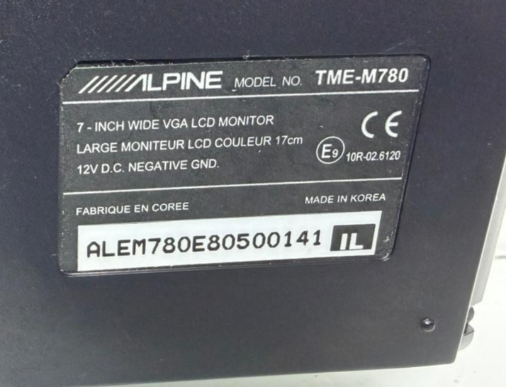 Alpine TME-M780 7-inch Wide LCD Monitor. Screen Issue | eBay