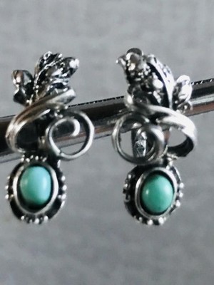 Silber Ohrringe UdSSR Vintage Sterling Karat 875 Damenschmuck Geschenk 7