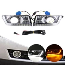 LED DRL Daytime Running Lights Fog Lamp w/Turn Signal For Cadillac SRX 2012-17