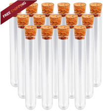 15x100mm 15ml Plastic Test Tubes with Lids, Clear Vials Seal 15 Pcs