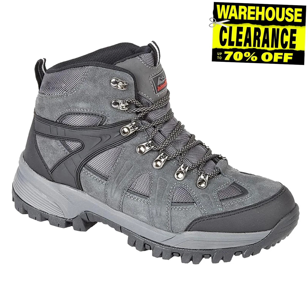 Bottes De Randonnée Johnscliffe Pennine - Taille UK 7 (EU 41) - Suède/textile Gris/noir - Neuf Avec Boîte