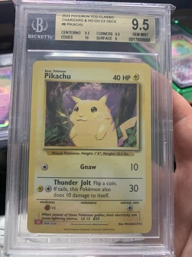 Pikachu 8/34 2023 Pokemon Classic Charizard & Ho-Oh ex Deck BGS 9.5