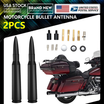 2Pcs 5.3'' Short Antenna Mast For Harley Davidson Road Street Electra Tour Glide