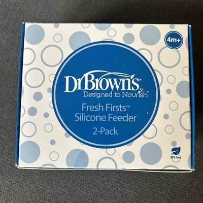 2 pk Dr Brown's 2 Milestones Wide Neck Sippy Bottles 9oz Cup Green Ivory New