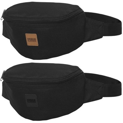 URBAN CLASSICS HIP BAG black Bauchtasche Gürtel Tasche Patch Triple Zip Shoulder