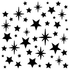 Really Great Stencils, Scattered Stars 1 Stencil, 6x6", Night Sky, Star Bright