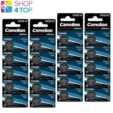 20 CAMELION CR2016 BATTERIES LITHIUM 75mAh 3 V COIN CELL DL2016 5BL EXP 2031 NEW