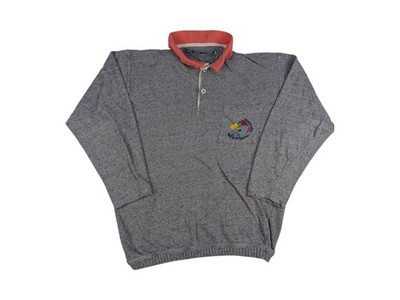 Vintage Sweatshirt M Grau Hell Is For Heroes Polo Kragen 90s Made in Italy