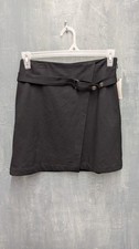 NEW Maeve Anthropologie Black Faux Wrap Ponte Mini Skirt small