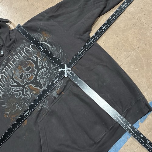 Bone Collector The Brotherhood Skull Graphic Hoodie Size L - Picture 4 of 5