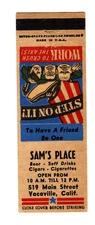 HITLER TOJO MUSSOLINI matchbook matchcover - WW 2 - SAM'S PLACE, VACAVILLE, CA