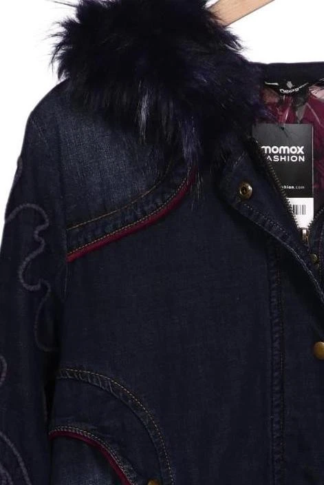 Desigual Mantel Damen Jacke Parka Gr. 38 Baumwolle Marineblau #tzwc230