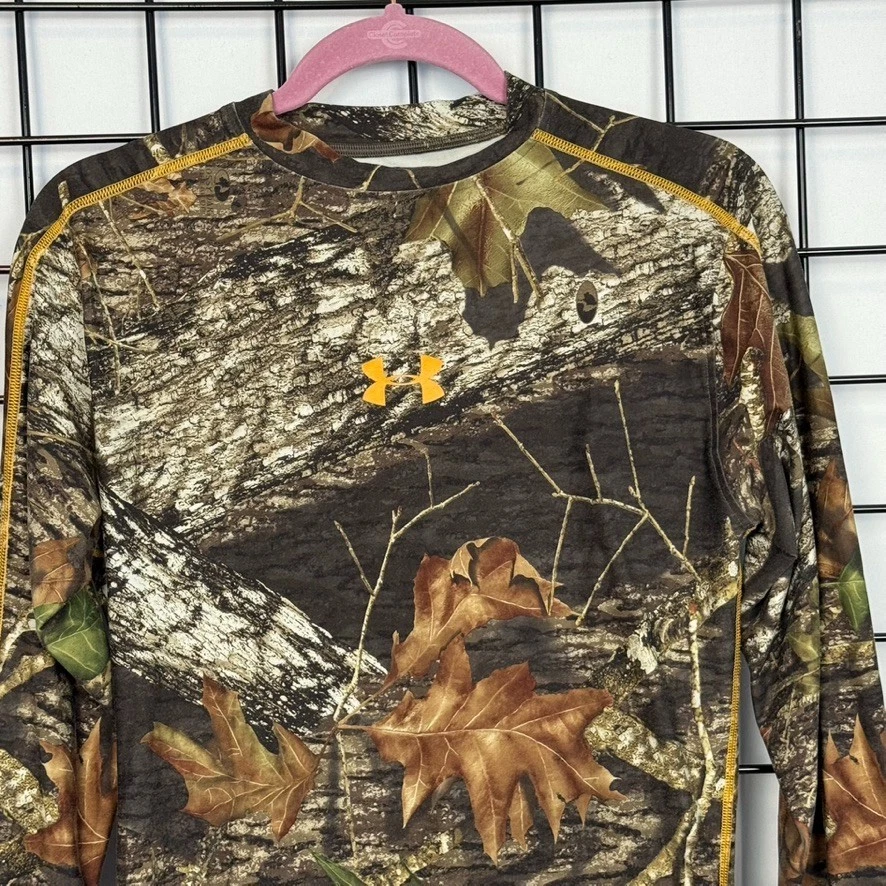 Under Armour Cold Gear Camo Hunting Shirt Womens L Large Brown Long Sleeve - Image 2 of 4