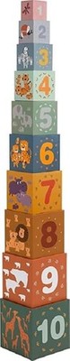 Small Foot - Kleiner Fuß-Stapelwürfel  Safari , Spielzeug zur Förderung,11957