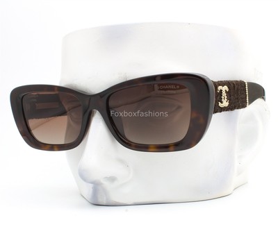 Chanel Sunglasses ch5514A 714/S9 Brown Havana Tweed Gold CC  display picture 1