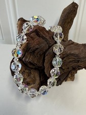 Vintage Aurora Borealis Crystal Bead Choker Necklace